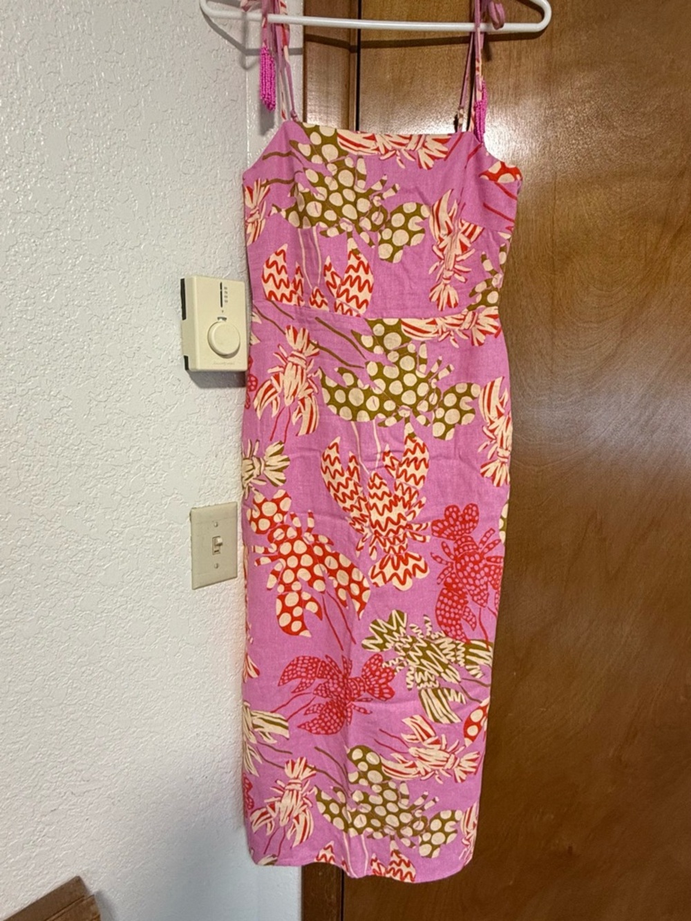 Rachel Zoe Pink Tropical Print Midi Dress